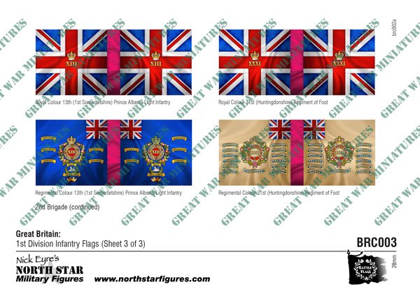 British 1st Division Infantry Flags (Sheet 3 of 3)
