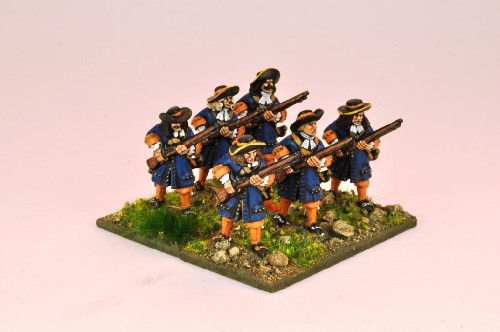 Musketeers with Flintlocks at ready.