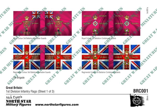 British  1st Division Infantry Flags (Sheet 1 of 3)