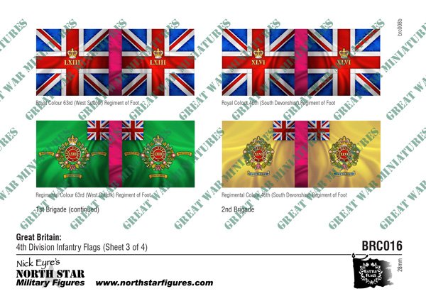 British 4th Division Infantry Flags (Sheet 3 of 4)